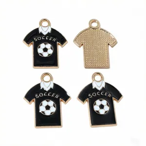 Pendentif forme t-shirt de football en émail d'alliage accessoires de bijoux DIY détails.