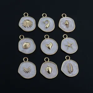 White alloy oil drop pendant charms DIY handmade jewelry making accessories set for necklace bracelet