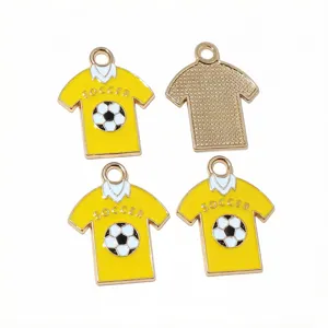 Pendatifs Maillot de Foot Emaille Alliage DIY Bijoux Accessoires Artisanat 4pcs