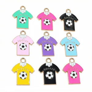 Pendentif maillot de football en alliage goutte d'huile accessoires de bijoux faits main
