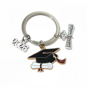 Graduation keychain 2026 metal enamel grad cap diploma keyring keepsake gift 30mm