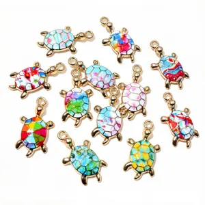 DIY pendentifs tortue en alliage colore pour bracelets, colliers et accessoires de bijoux.