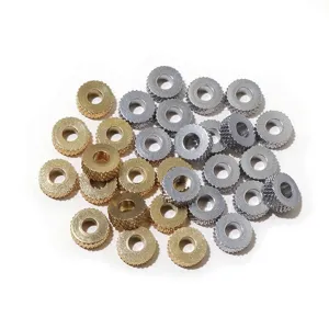 Perles d'espacement de roue en acier inoxydable, perles plates or et argent pour bijoux DIY.