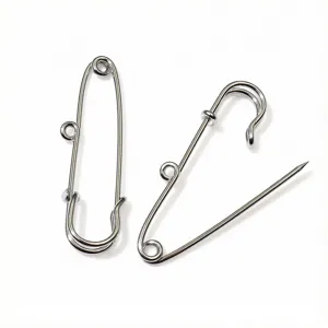 Stainless steel safety pins large brooch findings with welded small loops for DIY crafts jewelry making