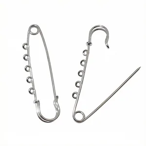 Stainless steel safety brooch pin with multi loops metal findings for jewelry making DIY