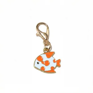 Joli pendentif poisson en alliage avec fermoir mousqueton accessoire bijoux DIY charm