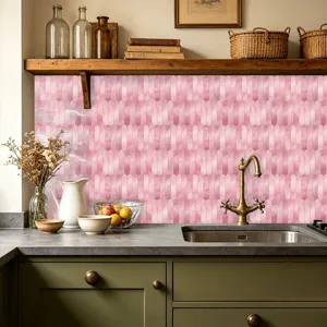 Rosa Fliesenaufkleber Detail Küche Rückwand wasserdicht selbstklebende Wanddekoration