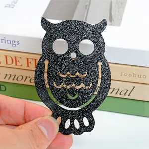 Schwarzes Eulen-Lesezeichen aus Metall, hohles Design, Lesehilfe fur Studenten und Buchliebhaber.