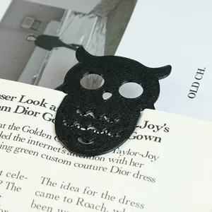 3D Gedrucktes Schwarzes Teufel Eule Lesezeichen Kreative Buchseite Dekor Studenten Geschenk
