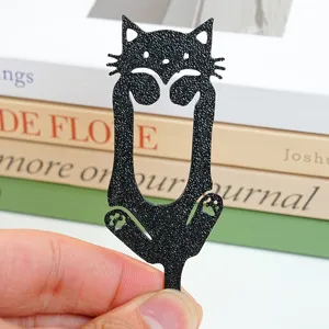 Kreatives schwarzes Metall Katzen Lesezeichen niedlicher Tier Seitenmarker Geschenk