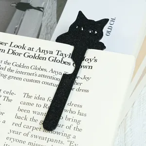Schwarzes Katzen Metall Lesezeichen fuer Buecherliebhaber, kreative Geschenkidee Schreibwaren.