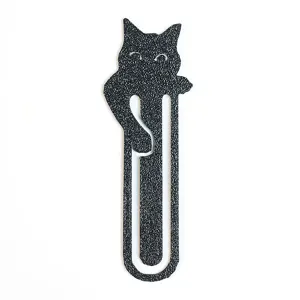 Niedliches schwarzes Katzen Metall Lesezeichen kreatives Tiermotiv Geschenk für Schüler