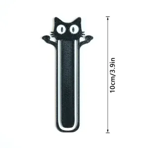 3D-gedrucktes schwarzes Katzen-Lesezeichen, niedliches Tier-Design, perfektes Geschenk.