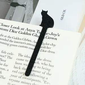 Schwarzes Katzen Metall Lesezeichen niedliches Buch Zubehör Geschenk für Leser Schüler