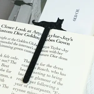 Schwarzes Katzen Metall Lesezeichen niedliche Buchseiten Markierung elegante Buch Accessoires