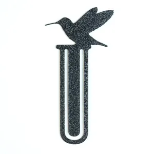 Schwarzes Metall Kolibri Lesezeichen, stilvolles Seitenmarker und Buchzubehoer für Leser.
