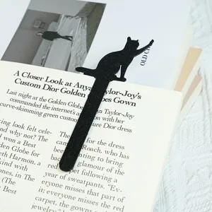 Schwarze Katze Metall Lesezeichen süß Tier Buch Markierung stilvolle Geschenk Bürobedarf