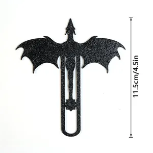 Schwarzer drachenförmiger Metall Lesezeichen kreatives Studentengeschenk 11.5cm lang