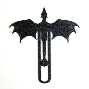 3D Drachen Metall Lesezeichen Schüler Lesen Geschenk Büro Briefpapier schwarzer Clip.