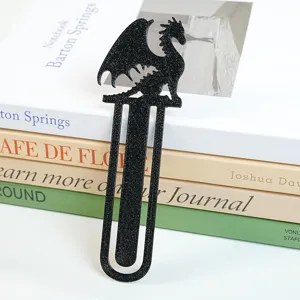 3D schwarzer Drachen Metall Lesezeichen, coole Fantasy Buchdekoration für Leser und Geschenke.