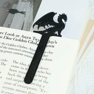 3D gedruckter Drachen Lesezeichen, schwarzes Tier Lesezeichen, kreatives Geschenk für Schüler.