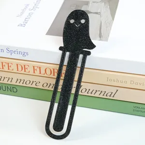 Schwarzes Glitzer-Geist Metall Büroklammer Lesezeichen, süßes Studenten Geschenk Accessoire.
