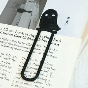 Schwarzes 3D gedrucktes Geister Lesezeichen, niedliches Lesezubehoer Seitenmarker Buch.