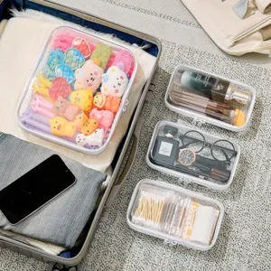 Transparante PET reistoilettas 4-delige set draagbare waterdichte organizer tas voor cosmetica