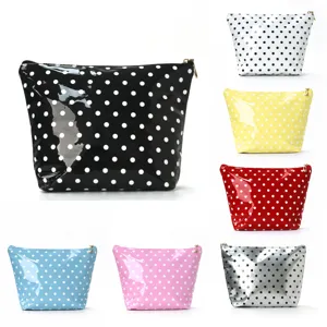 Shiny Polka Dot Makeup Bag Waterproof Large Capacity Fashion Portable Travel Toiletry Organizer Handbag Cosmetic Pouch For Women