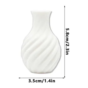 Δημιουργικό μαγνητικό βάζο 3D εκτύπωσης για ψυγείο, λευκό σπειροειδές γλάστρα.