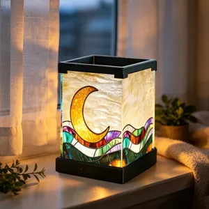 Acryl LED Nachtlicht Detail, elegante Mond Welle Design für Schlafzimmer Nachttisch Beleuchtung.