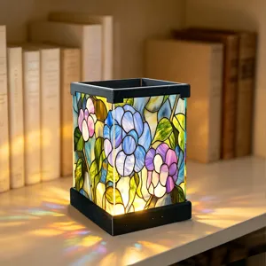 Bunte Acryl LED Nachtlicht Lampe im Glasdesign für Schlafzimmer Nachttisch Dekoration.