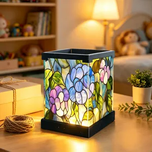 Bunte florale Acryl LED Nachtlicht Nachttisch dekorative Lampe fur kuscheliges Schlafzimmer