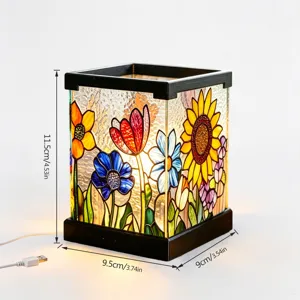 Bunt acryl blume nachtlicht detailansicht, USB betriebene dekorative nachttischlampe.