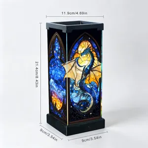 Luce notturna drago in vetrata lampada da scrivania gotica camera da letto comodino