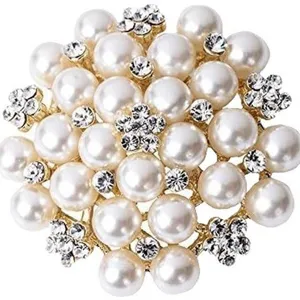 Eleganter Perlen und Strass Blumen Serviettenring, goldene Basis, luxus Tischdeko Hauptbild.