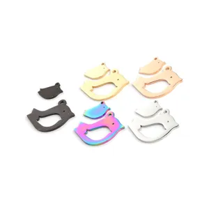 Stainless steel hollow bird charm pendant DIY jewelry accessories multi-color set details