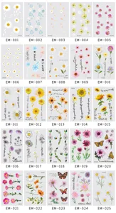Waterdichte bloem tijdelijke tatoeage stickers, schattige madeliefje lichaamskunst decors.