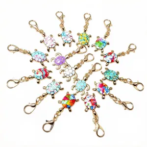 Ciondolo Tartaruga Goccia d'Olio in Lega di Zinco Con Chiusura a Moschettone Grazioso ciondolo Animale Accessori per Gioielli DIY