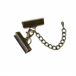 DIY Jewelry Findings Bronze Ribbon Clamps Lobster Clasp Extension Chain Tail Chain Craft Making