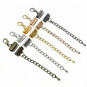 DIY jewelry making accessories lobster clasp 5cm extension chain with teardrop tail.