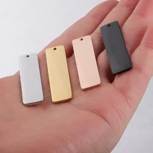 Ciondolo rettangolare vuoto in acciaio inossidabile accessorio per gioielli fai da te