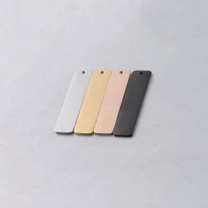 Ciondolo Rettangolare in Acciaio Inossidabile Accessorio per Gioielli Incisione Laser Charm a Specchio