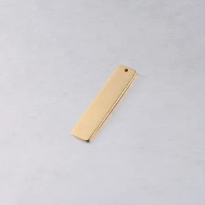 Ciondolo rettangolare vuoto in acciaio inossidabile, incisione laser gioiello fai da te 10x40mm.