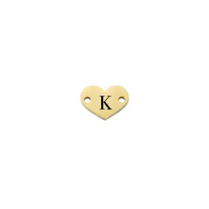 Ciondolo cuore in acciaio inossidabile con lettera K ciondolo bracciale accessorio gioiello