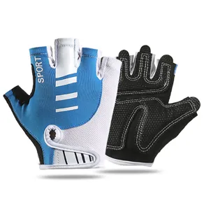 Breathable half-finger cycling gloves for outdoor sports, anti-slip palm mountain bike gear.