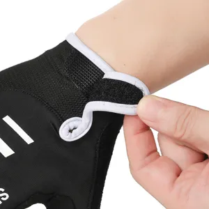 Men's half-finger cycling gloves with breathable mesh fabric and adjustable wrist velcro.