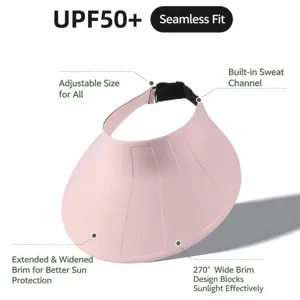 Zomerse anti-UV lege top zonnehoed met brede rand, verstelbare band en zweetband voor buitensport.
