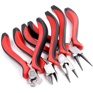Mehrfache DIY Schmuck Zange Set Detailansicht, Edelstahl Drahtschneider und Seitenschneider.