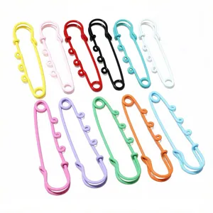Colorful Painted Iron Safety Pins With Hanging Loops DIY Bag Charms Pendant Craft Accessories Multipurpose